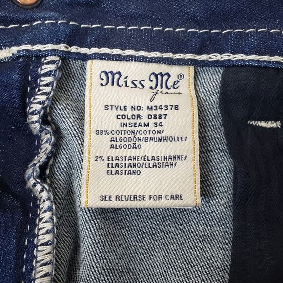 MISS ME CHLOE BOOT Jeans Women's Size 30 Embellished Cross Style #M3437B in EUC - Picture 3 of 16